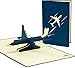 Produktbild LINPOPUP®, LIN17181, Pop Up Karte Urlaub, Grußkarte Flugzeug, 3D Karten Klappkarten, POP UP Grußkarten, Geburtstagskarten, N147
