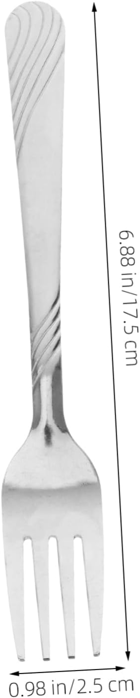 GANAZONO 24Pcs Stylish Pattern Stainless Steel Dessert Forks Silverware for Elegant Dining Parties Everyday Use Long Handle Salad Pastry Forks