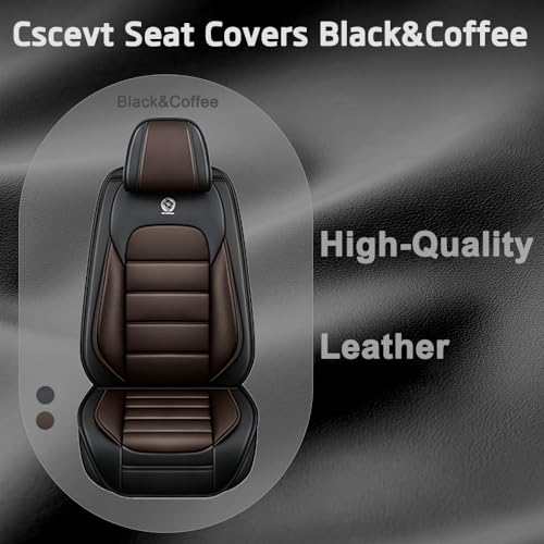 Image of Seat Covers for Ford Bronco Sport 2021-2024,2PCS Nappa Leather Car Seat Covers,Waterproof Seat Protectors Auto Seat Covers,Breathable Nonslip Interior Cover Seats for Cars(Black and Coffee)