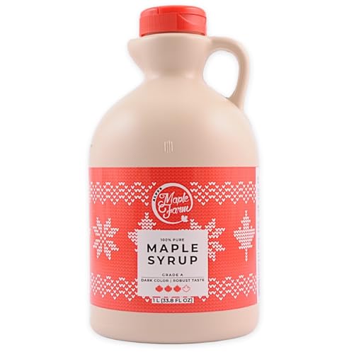 Jarabe de arce - EDICION DE NAVIDAD- Grado A (Dark, Robust taste) - 1 litro (1,35 Kg) - Miel de arce - Sirope de Arce - Original maple syrup