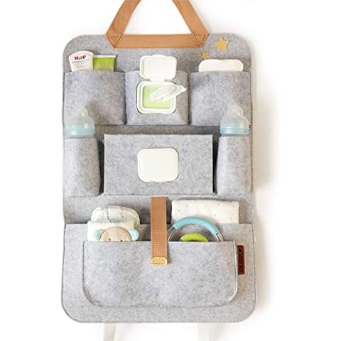 Lucky Sign Car Back Seat Organizer for Baby with Multi Pocket Felt, 62 x 41cm - Yellow Cover