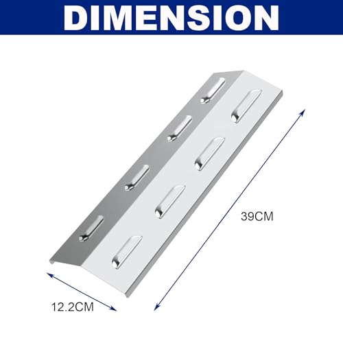 GriHero Edelstahl Flammenverteiler für Campingaz 3 & 4 Classic, Woody and Master Series Gasgrills, Gasgrill Brennerabdeckung, Ersatzteile für gasgrill, 39 x 12 x2.6cm, 2er-Pack