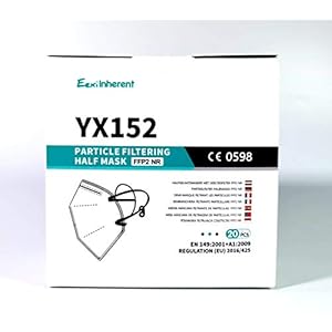 Inherent YX152BOXerent No. YX152 – FFP2 Mondmasker CE Gecertificeerd 5 laags 95% filtratie – 20 stuks wit…