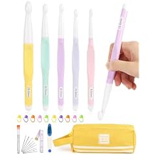 Aeelike Crochet Hooks 8mm, 10mm, 12mm,15mm, 20mm, Ergonomic Crochet Hooks Set with Large Rubber Handle Crocheting Accessories for Chunky Yarn Weaving Blanket DIY Crafts,Ideal Gift