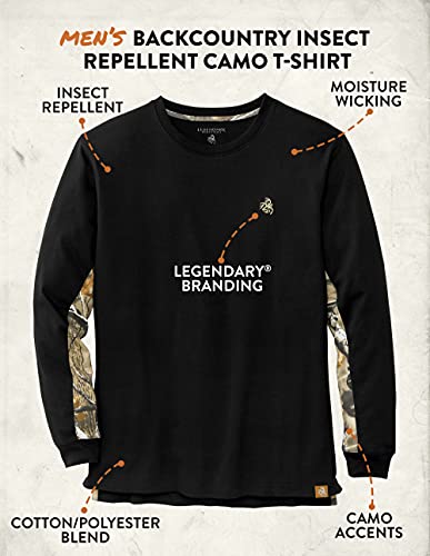 Image of Legendary Whitetails Men's Backcountry Long Sleeve Camo T-shirt - Casual Crewneck Pullover Regular Fit