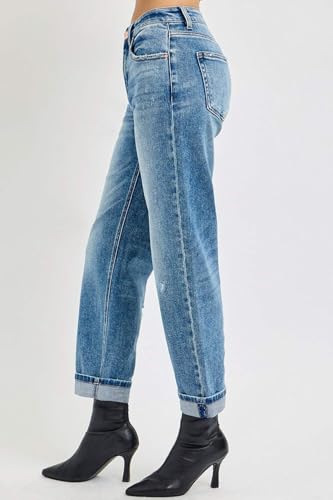 SALT TREE Risen Jeans - High Rise Ankle Boyfriend Distressed Jeans - PGA210133