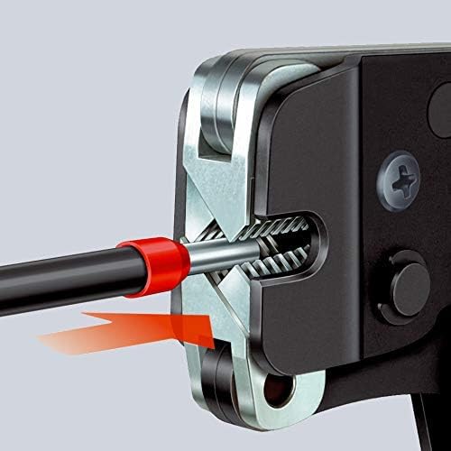 KNIPEX Selbsteinstellende Crimpzange für Aderendhülsen mit Fronteinführung, 0,08-16 mm², Vierkant-Pressung, Aderendhülsenzange, Presszange, 97 53 09