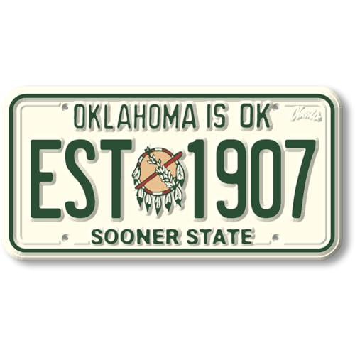 Imán decorativo estilo vintage para placa Oklahoma