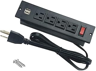 Recessed Power Strip Socket with Switch 4 Power Outlets 2 USB Hubs