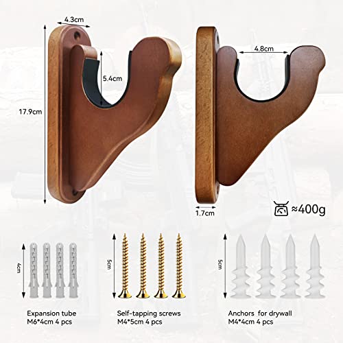 Gun Rack Wall Mount | Gun Racks For Wall To Display Rifle Horizontally; Rifle Wall Mount | Gun Wall Mount Rack For Shotgun, Rifle, Pallet Guns Or Any Type Of Long Weapons (Walnut) #TOP1