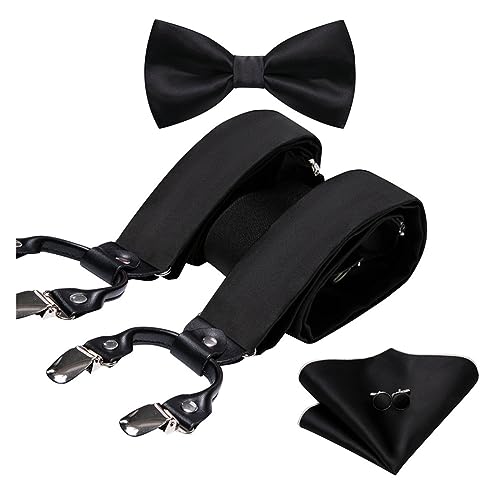 Set formal hombre: tirantes, pajarita, pañuelo y gemelos