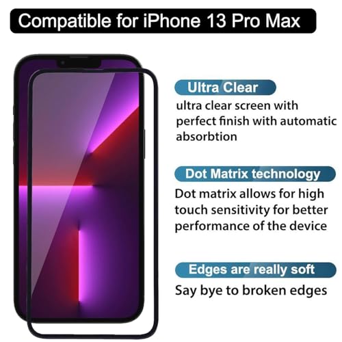 Image of Premium Tempered Glass Screen Protector with Camera Lens Protector for iPhone 13 Pro Max - Ultra-Clear, Anti-Scratch, Easy Installation