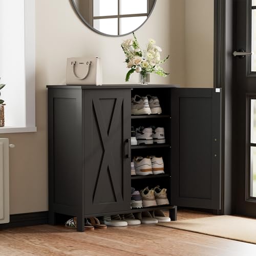 Homleke Farmhouse Shoe Cabinet with 5-Tier Storage