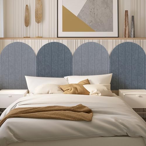 3D Wandpaneele,4 Stück 32x43cm Wandschutz Filz-Paneel Dekorative Wandpaneele Selbstklebend Antikollision Wandpolster für Schlafzimmer,Kinderzimmer (Dunkelgrau)