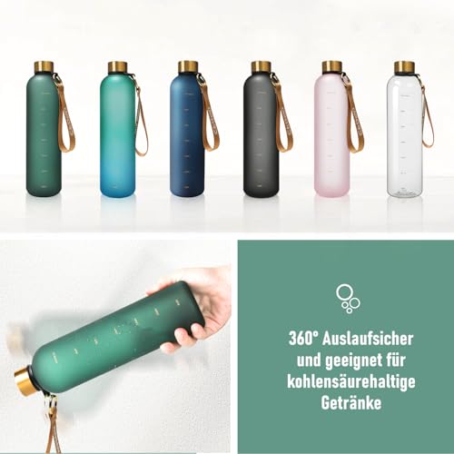 Opard Trinkflasche 1L/800mL, Kohlensäure Sprudel Geeignet, Auslaufsicher, Tritan Water Bottle, BPA-Frei, Wasserflaschen, Drinking Bottle, sporttrinkflasche, Gym, Fitness, Getränkeflasche