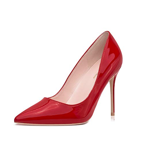 GENSHUO Tacones altos de aguja para mujer, 10 cm, sexy, punta,...
