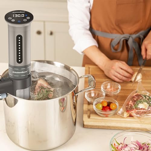 KitchenBoss Sous Vide Cooker Machine | 1100 Watts IPX7 Waterproof Sous-Vide G310/Silver | Water Cooker, Suvee vide machine | Accurate Temperature Control Digital Display | Thermal Immersion Circulator - Thumbnail 2