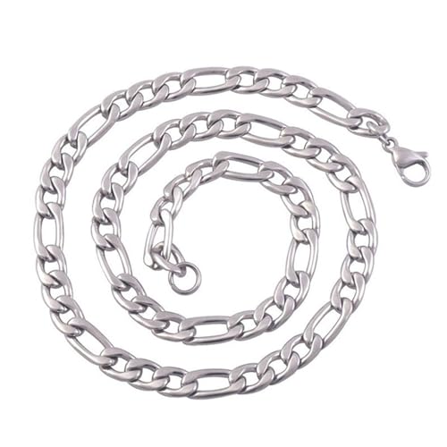 Image of MEENAZ silver chain for men necklace for men chains for boyfriend neck chain for gents chain for boys Stainless steel stylish long chains platinum Locket Pendant fashion-340