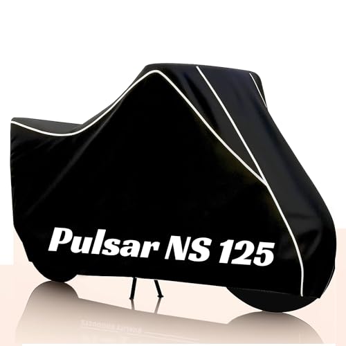 Image of Kayme Ns 125 Water Resistance Bike Cover Heavy Duty Premium Taffeta Motorcycle Cover | UV Protection, Dustproof, All Weather, Scratchproof, Two Wheeler Body Cover with Elastic Bottom (Black White)
