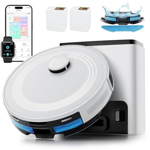 Image of Lefant LiDAR Robot Vacuum and Mop,75-Day Self-Emptying,6000Pa Powerful Suction,Customized Cleaning,Home Mapping, 140 Min Runtime, Roller Brush for Carpet,2.4G/5G WiFi/Alexa/APP/iWatch,M2 Plus