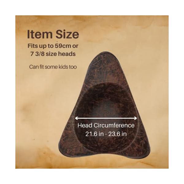 4e's novelty brown faux leather pirate hat for adult men women kids tricorn hat for halloween pirate costume accessories - image 7