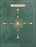  Notebook British Racing Green Color Geometric Astrological Symbols Cover Lined Journal: Paycheck Budget, Bill, Agenda, 110 Pages, 21.59 x 27.94 cm, Appointment, Wedding, Homeschool, A4, 8.5 x 11 inch