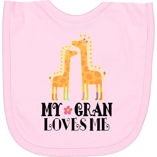 inktastic My Gran Loves Me Giraffe Newborn Bib