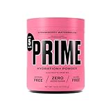 PRIME HYDRATION+ Powder Strawberry Watermelon, Caffeine-Free, Electrolyte Powder On The Go, 250mg BCAAs, B Vitamins, Low Sugar, Vegan, 5 Gallon Tub