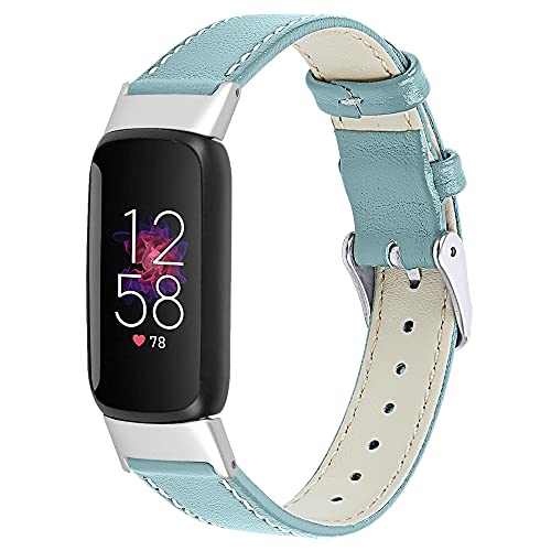 Ginamart Bracelet en cuir compatible avec Fitbit Luxe, bracelet de montre de rechange en cuir véritable pour traqueur d'activité de luxe, Cuir Cover