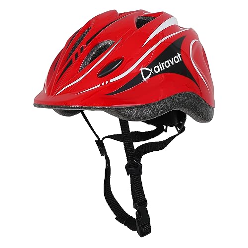 Image of Airavat Kids Cycling Helmet, 7503 Kids Bike Helmet Adjustable Safety Lightweight Children Bicycle Helmet for Kids Skating Cycling Scooter Boys and Girls Bicycle Helmets (Red)