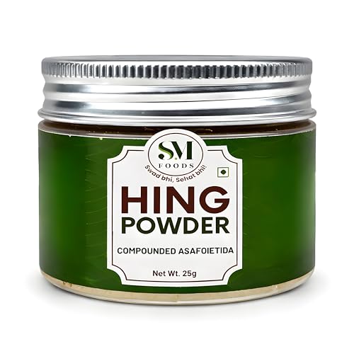 Image of SM FOODS Hing Powder 25g (Pack of 1) | Compounded Hing | Strong Aroma | Perfect for Everyday Cooking, Tadka & Digestion Support