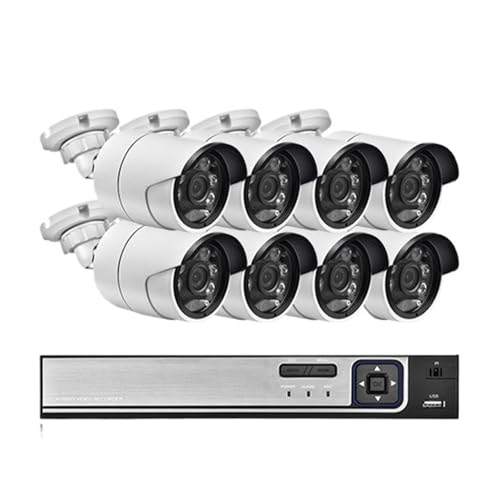 4/8CH 4K POE Eg FHD tJ[ rfIĎVXe 8MP H.265 NVR I[fBI IP OZLeB CCTV J Lbg Zbg(None,8CH NVR and 8Cameras)