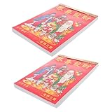 CLISPEED 2 Stück Traditioneller Wandkalender Jahr Des Tigers Teiliges Handabreißbarer Chinesischer Tageskalender Klassische Tagesblätter Lesbare zum Aufhängen für Zuhause und Büro