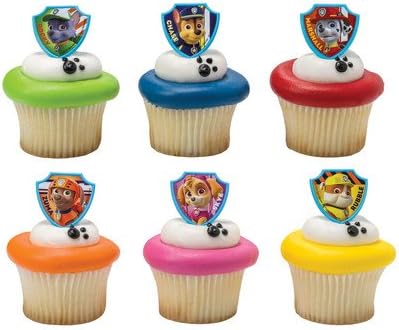 Paw Patrol Cupcake Topper Rings - Set of 12