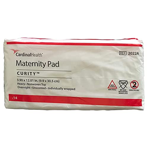 Image of Cardinal Health 2022A Curity Maternity Pad, 3.90" x 12.01" Size (Pack of 14), White