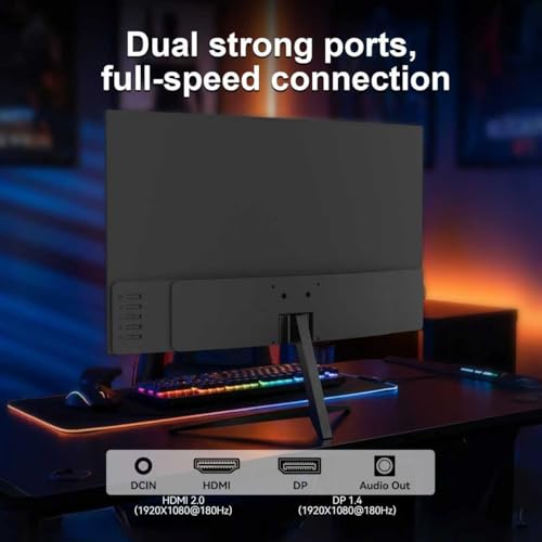 Image of 23.8 Inch Curved Gaming Monitor, 180Hz,1ms FHD1080P, 100% sRGB, Support Freesync, Frameless,4000:1 Contrast Eye Care, HDMI DP Ports, VESA Mountable, Ideal for Gaming, Work (G25F180)