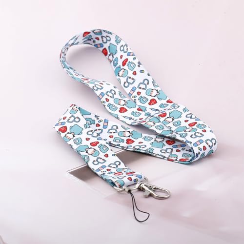 AFCJLTO Schlüsselanhänger aus der Serie mit niedlichem Muster für Damen und Herren - ID Lanyards Strap Abzeichen Lanyards für Handy, Tasche und ID Kartenhalter (2er Set)