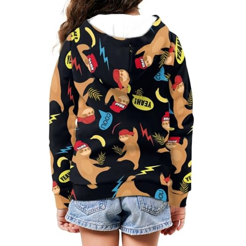 Girls Boys Zip Hooded Sweater Long Sleeve Zip Up Hoodie with Pockets Pullover Drop Shoulder Tops Sweaters & Hoodies4