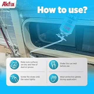 Akfix 892 Black Spray Foam Sealant (2x12 Oz.) - UV Resistant Polyurethane Expanding Spray Foam Insulation, Waterproof, Ideal for RV, Pond, Waterfall and Landscape Applications | 12 Oz. 2 Pack