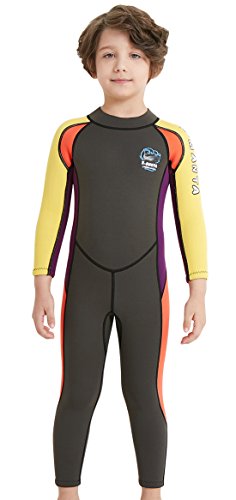 Dive & Sail Kids 2.5 MMウェットスーツ長袖One Piece UV保護熱水着 L グレー