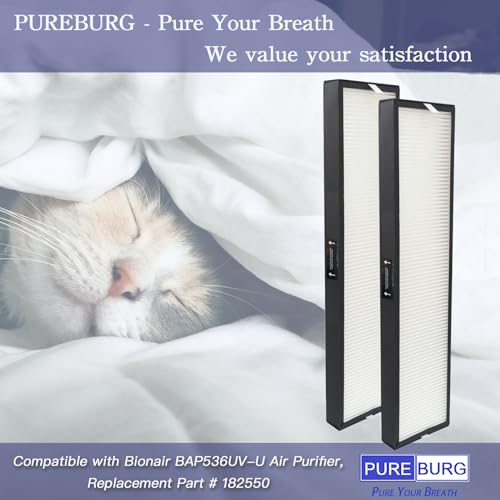 PUREBURG 182550 Replacement Filter Compatible with Bionair BAP536UV-U Air Purifier, 2-Pack H13 HEPA Activated Carbon Pre-Filters For Air Clean Dust VOCs Odor by PUREBURG - Used condition - Image 5