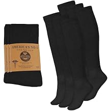 Diamond Star 6 Pairs Diabetic Knee High Socks, Over The Calf Non-Binding Cotton Socks for Men, Comfortable Fit, Mens Shoe Size 912 6 Pairs Black