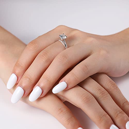 getlove 1 Carat Moissanite Engagement Ring for Women 925 Sterling Silver hypoallergenic Moissanite Wedding Band Solitaire Promise Rings for Her size 4.5 - Image 3