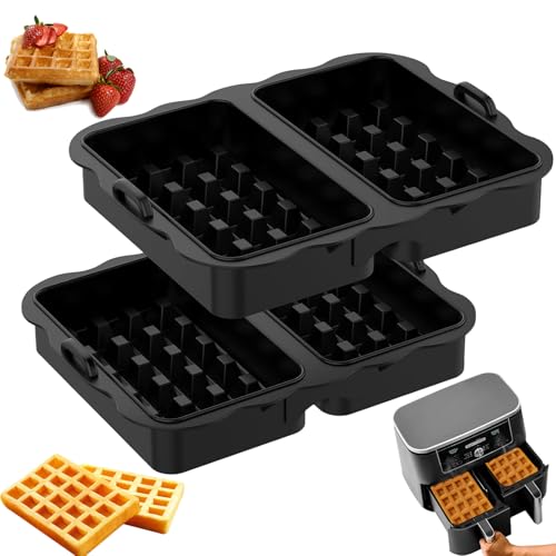 Freidora de Aire Caliente Gofres Belgas Accesorios, Accesorios de Silicona para Gofres Belga, Inserto para Gofres, Molde de Silicona para Gofres Belgas, Apilables Inserto de Silicona para Gofres Belga