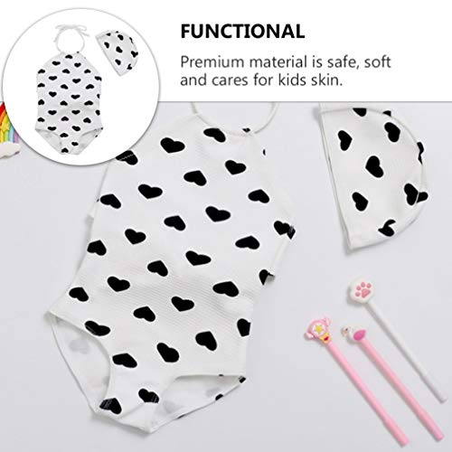 VALICLUD 2Pcs Crianças Meninas Set Swimwear Halter Pescoço Top Cópia Do Coração Crianças Haler Maiôs