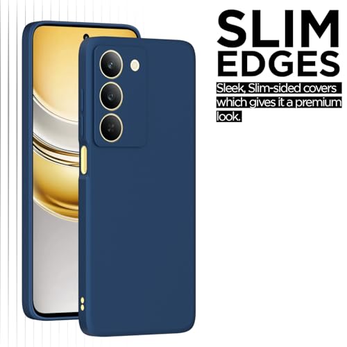Image of Outlouders Back Cover for Realme 14x 5G | Camera Protection | Durable Soft Matte Silicone Bumper Case (Blue)