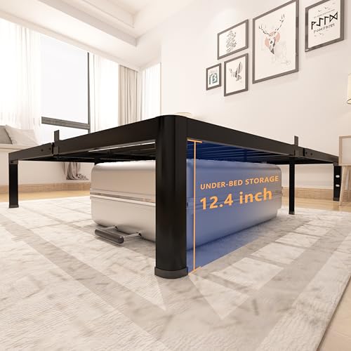 yookare Queen Platform Bed Frame,14" Heavy Duty Metal Mattress Foundation, Rounded Safety Corners & Recessed Legs,Mattress Retainers,Easy Assembly,Noise Free Steel Slat Support,No Box Spring Needed by yookare - Used condition - Image 7