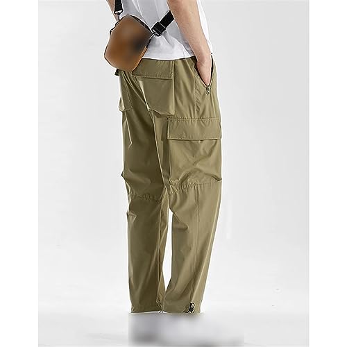 Men's Quick Dry Cargo Pants Plus Size Multi-Pockets Loose Sweatpants Work Joggers Casual Straight Long Trousers Male3