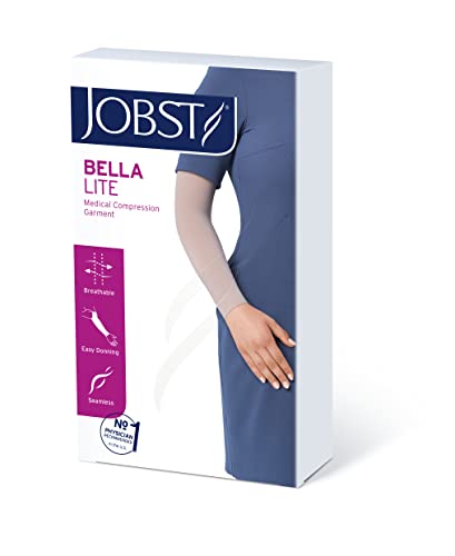 JOBST Bella Lite Manga de braço feminina 20-30 mmHg com parte superior de silicone de 5 cm, tamanho: