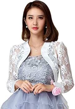 Amazon.co.jp: [Li Qing] 格安花柄レースボレロ ストレッチ 結婚式